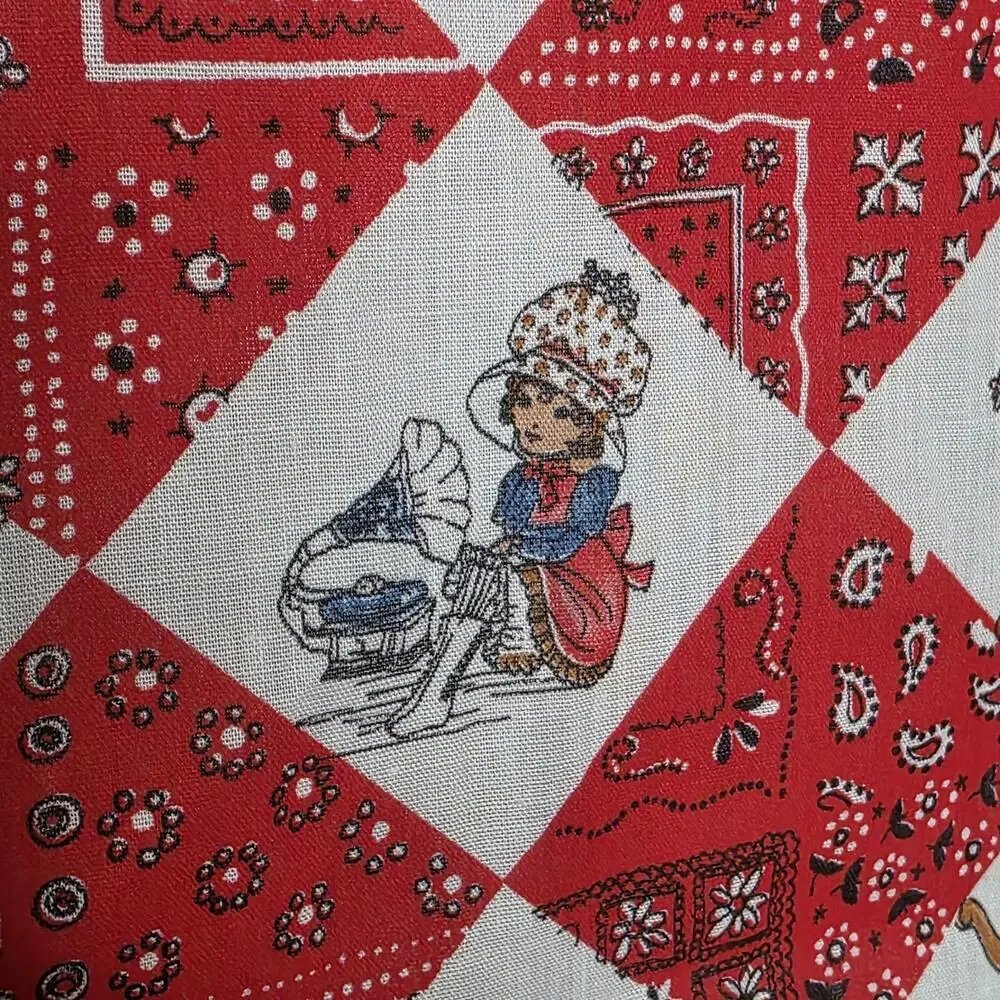 Vintage Holly Hobbie Fabric Panel Roth Greeting Cards Quilt Fabric 44.5x72